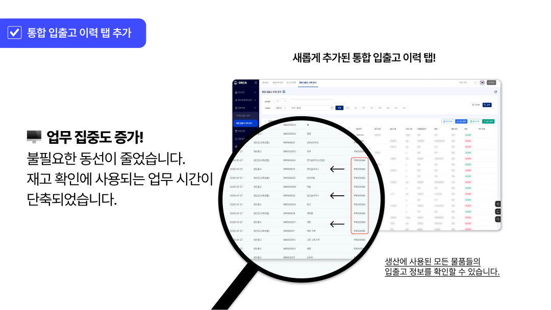 통합 입출고 이력관리 이미지1