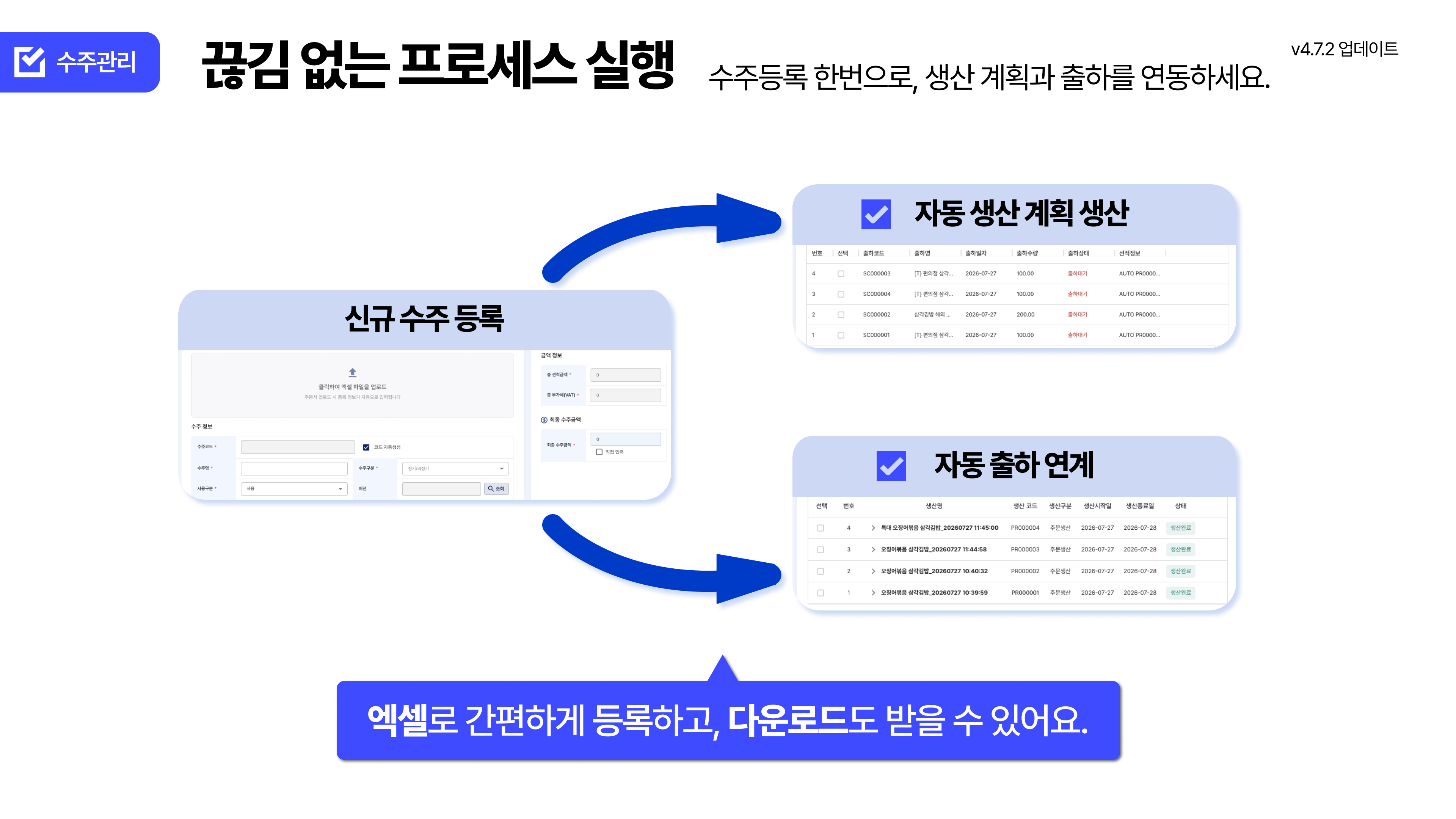 수주관리 화면